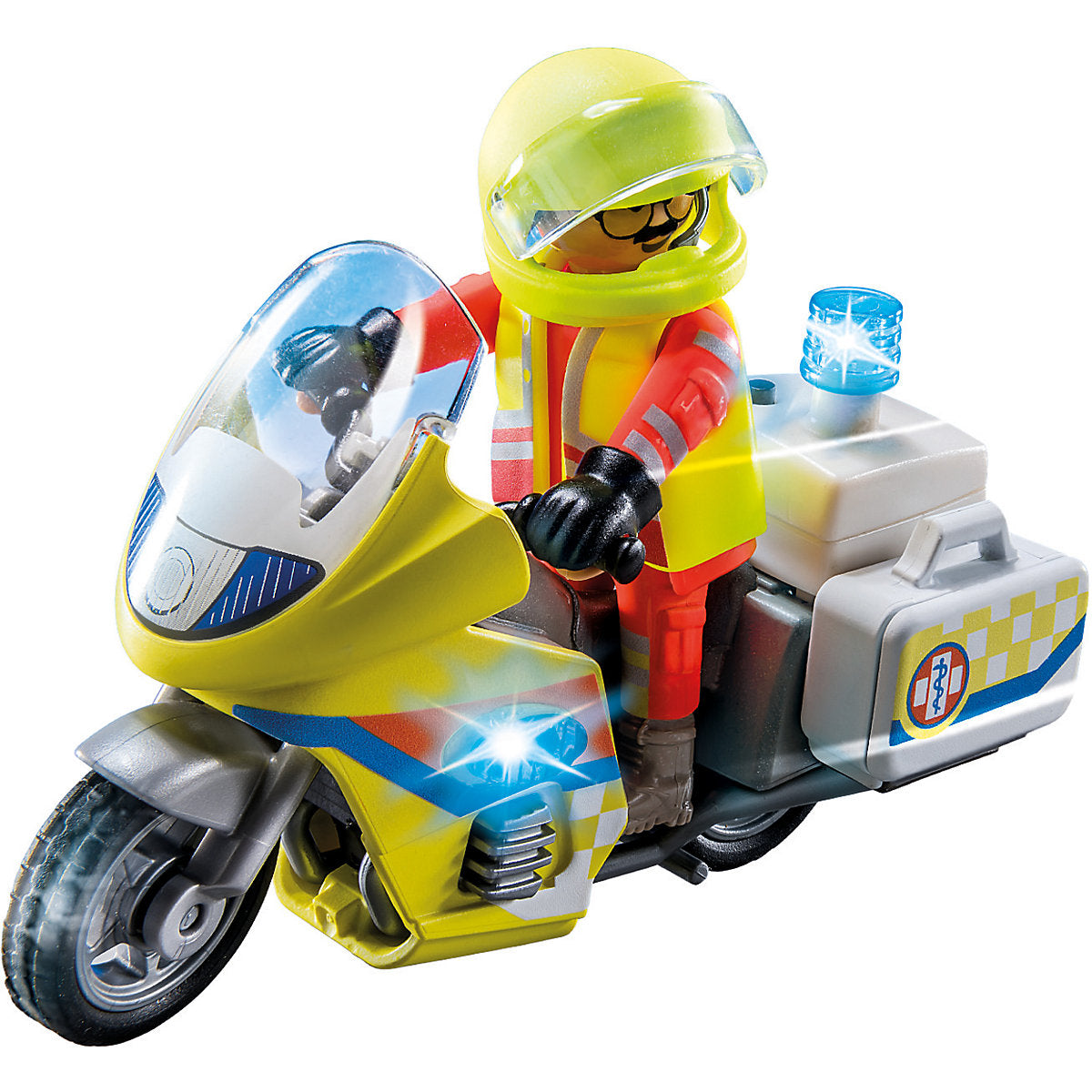 Notarzt-Motorrad mit Blinklicht