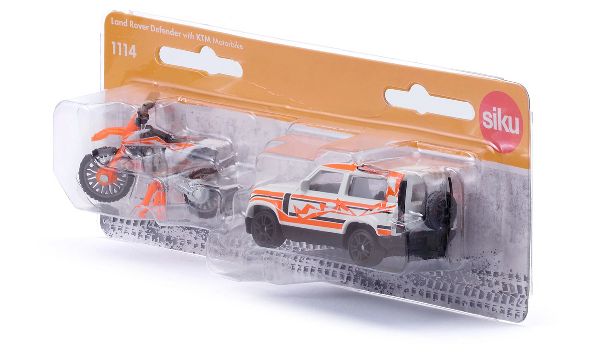 Land Rover Defender mit KTM Motorrad