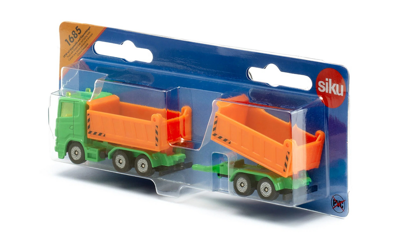 LKW mit Kippmulde und Kippanhänger