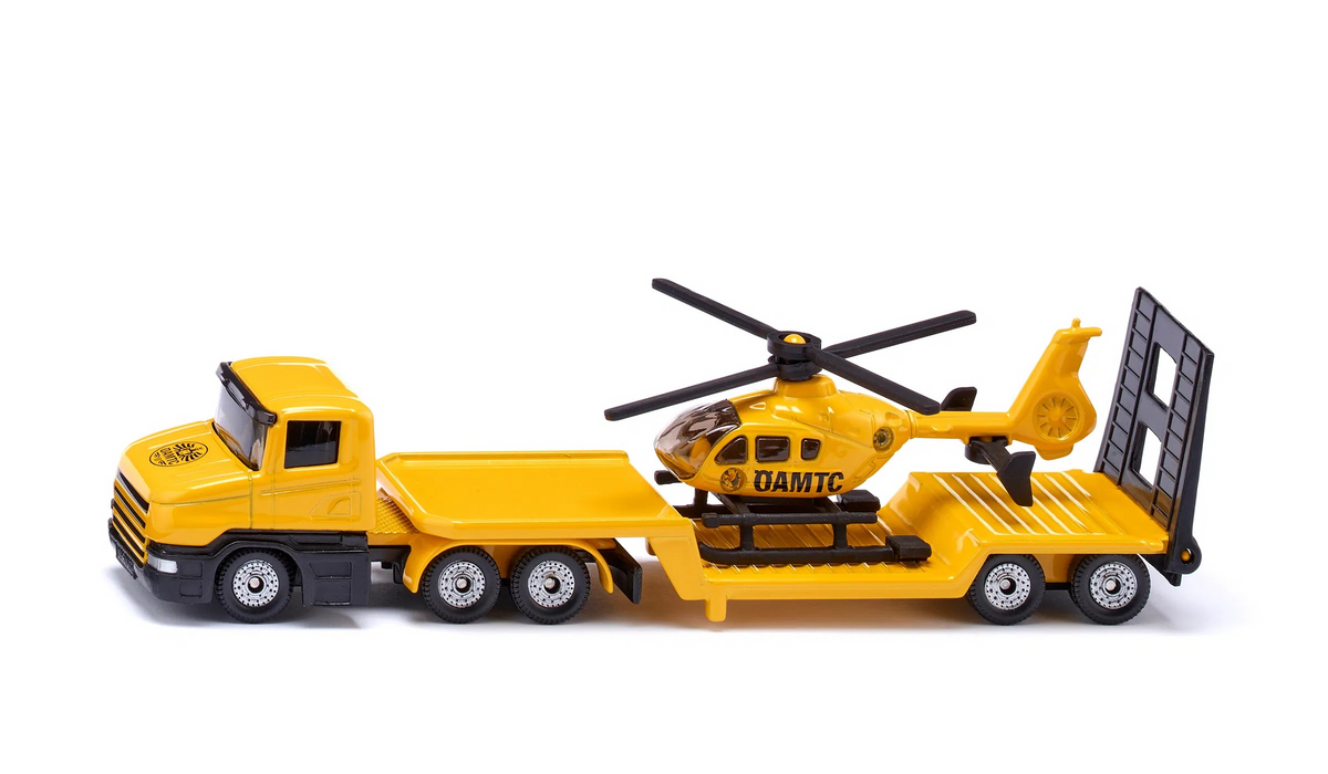 Tieflader mit Helikopter ÖAMTC