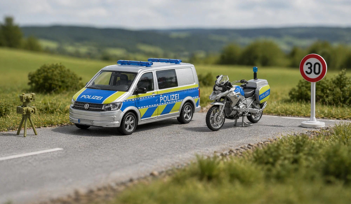 VW T6 mit BMW Polizeimotorrad