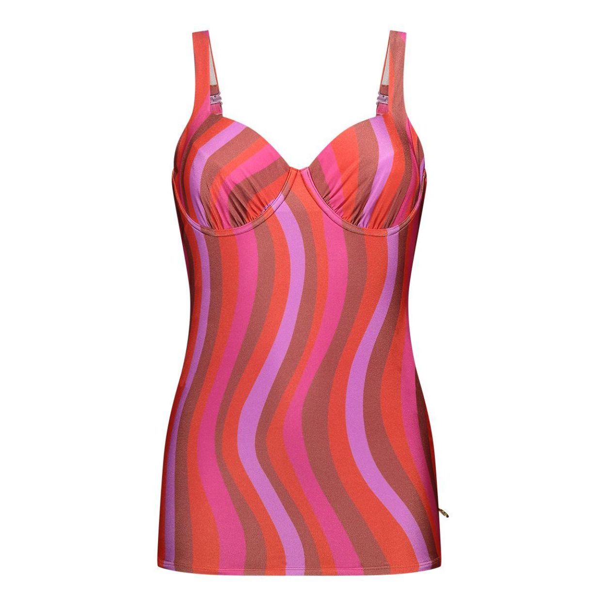 Tankini top wired shiny wave