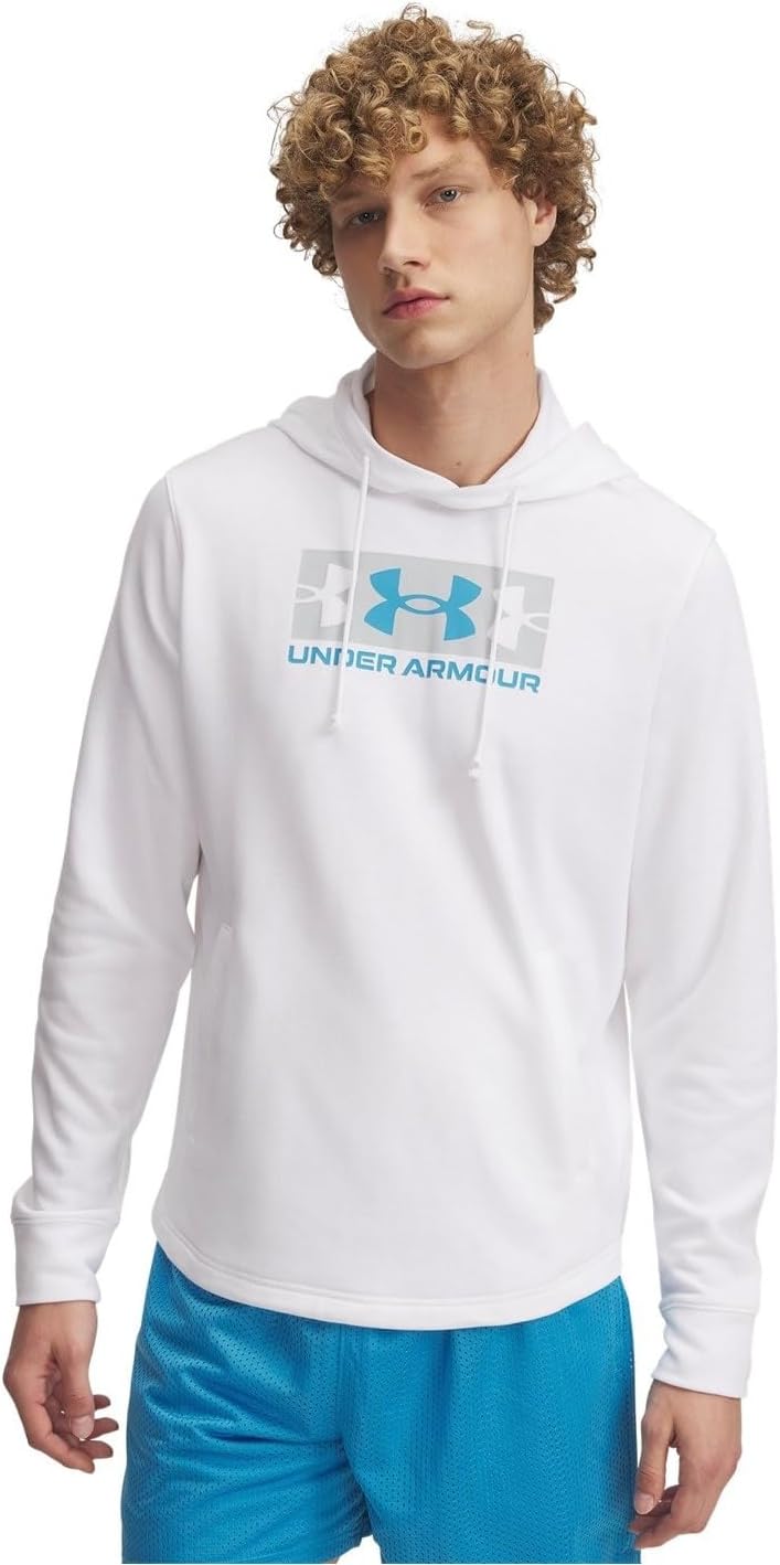 UA Rival Terry Logo Hood-WHT