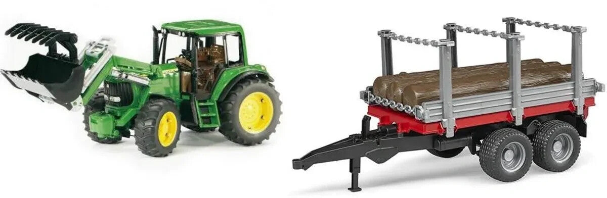 J.D.6920 Traktor Frontl.+Holztransp. anh