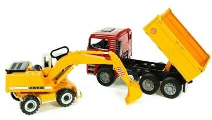 MAN TGA Kipp-LKW und Liebherr Schaufelbagger