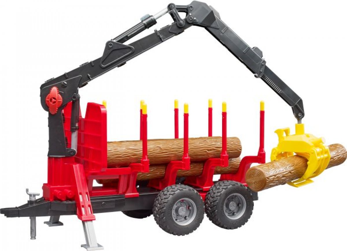 Rückeanhänger mit Ladekran+Holzgreifer