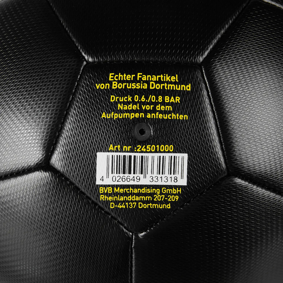 BVB Ball schwarz embossed