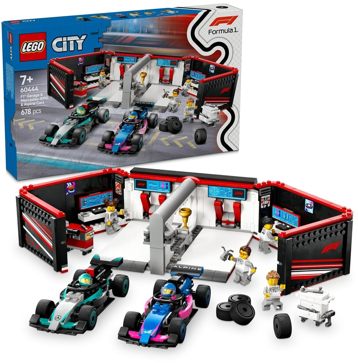 City F1 Garage mit Rennautos