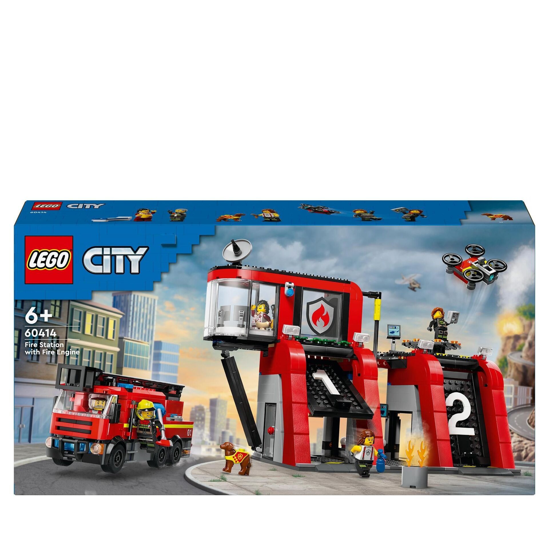 City Feuerwehrstation mit Drehleiterfahrzeug