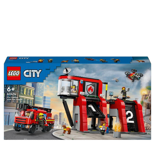 City Feuerwehrstation mit Drehleiterfahrzeug