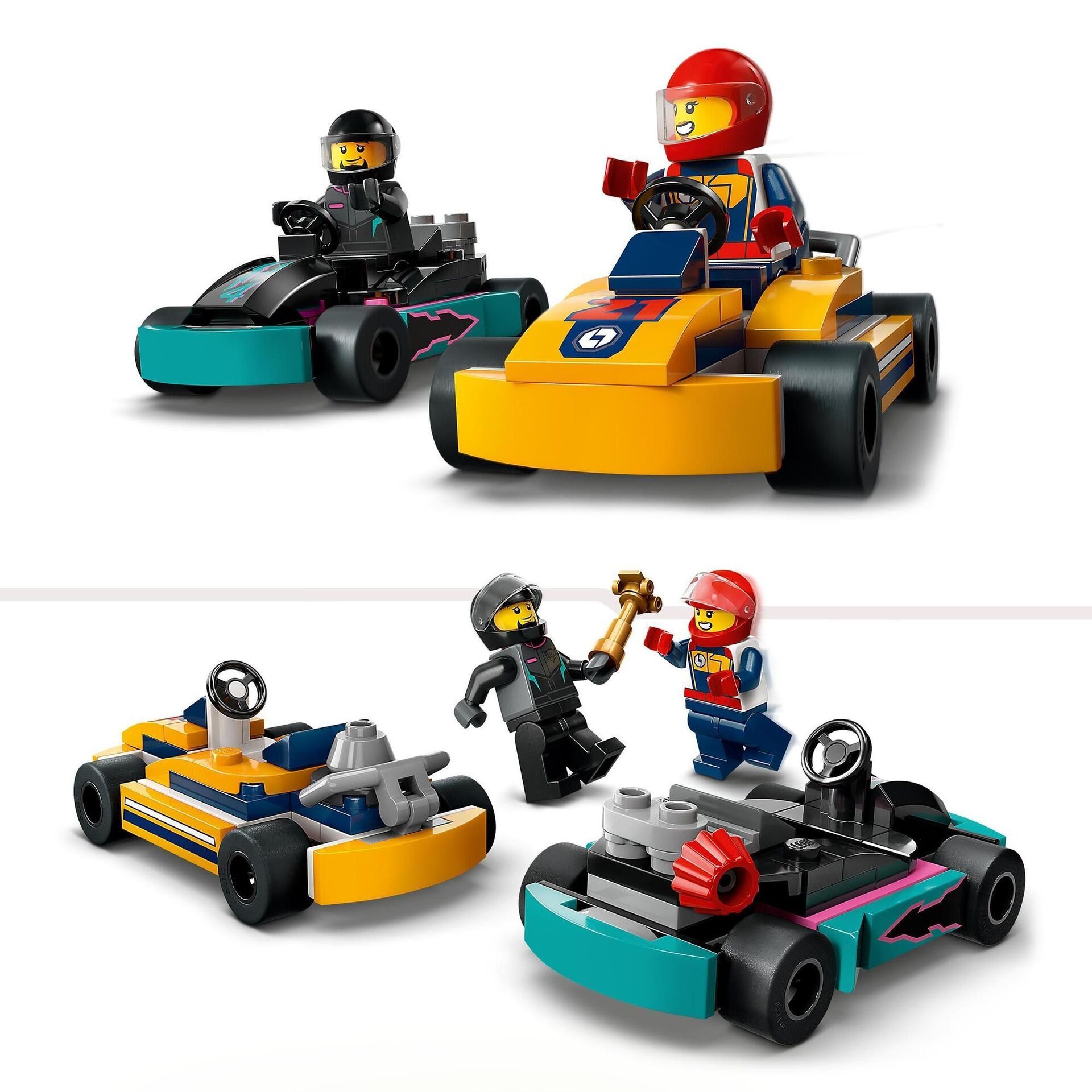 City Go-Karts mit Rennfahrern