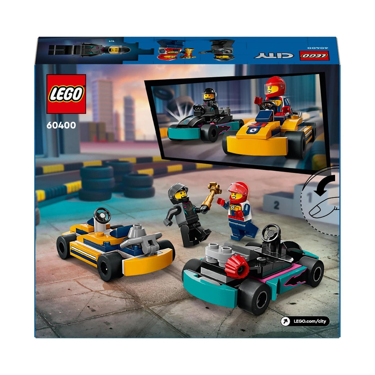 City Go-Karts mit Rennfahrern
