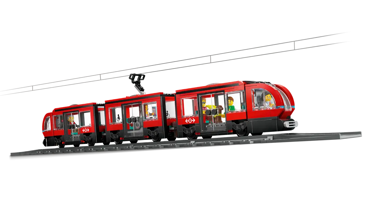 City Straßenbahn mit Haltestelle