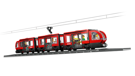City Straßenbahn mit Haltestelle