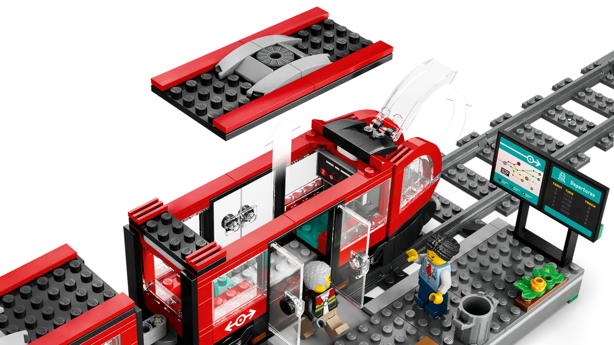 City Straßenbahn mit Haltestelle