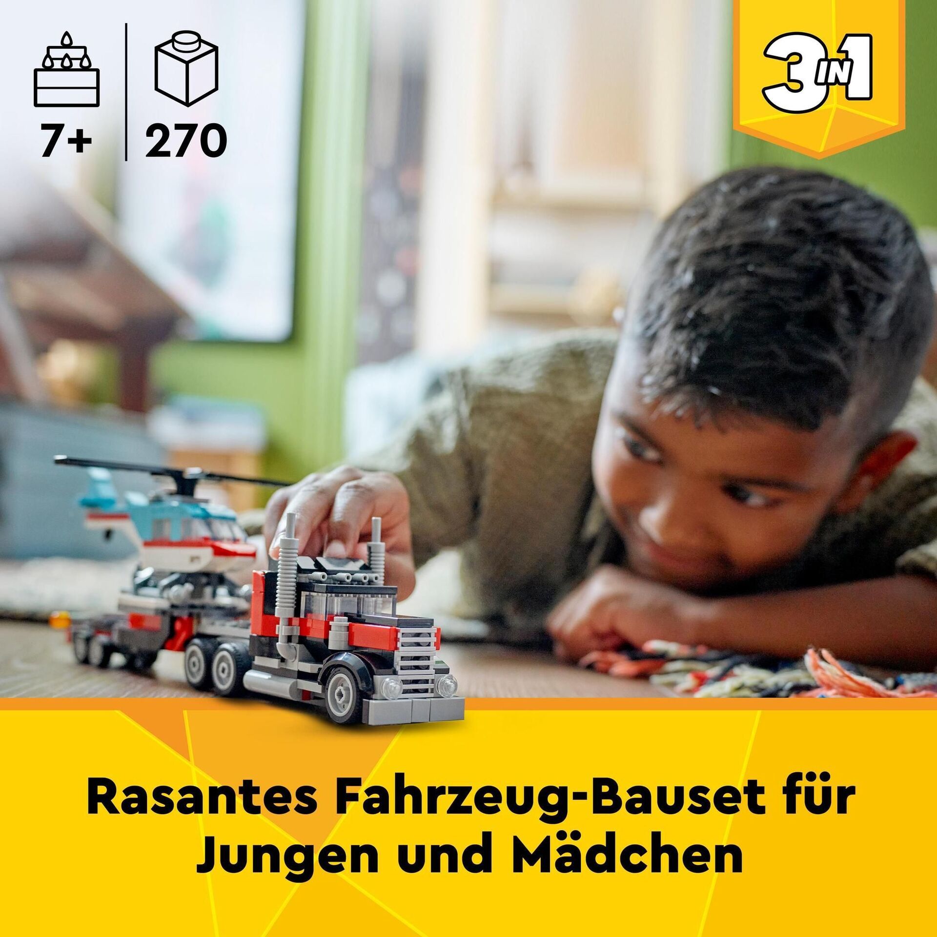 Creator Tieflader mit Hubschrauber