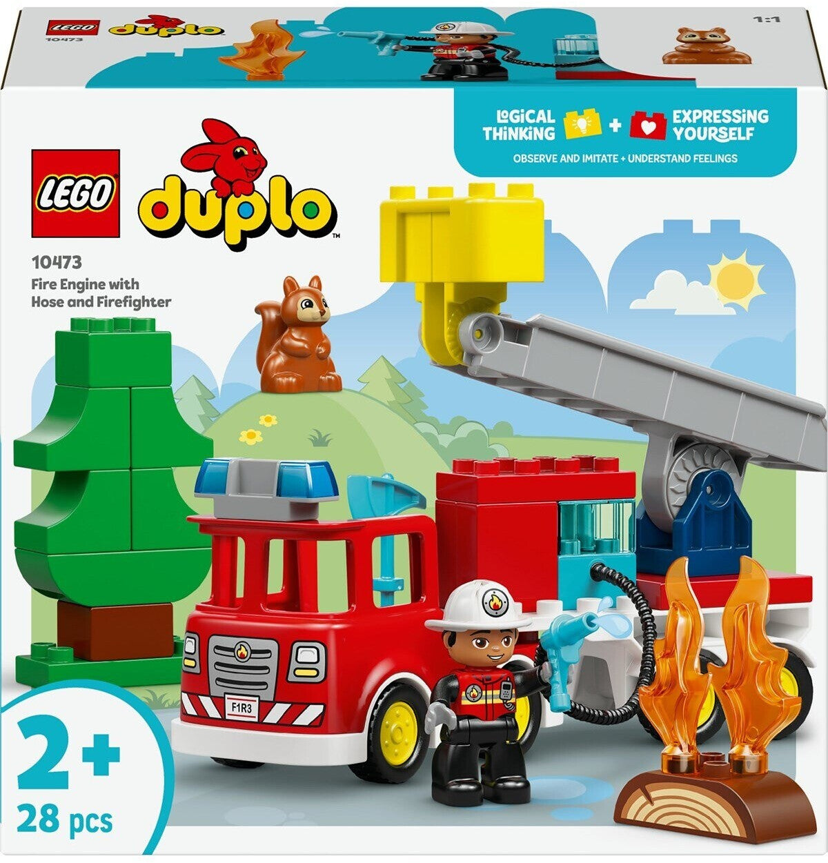 Duplo Löschauto mit Schlauch und Feuerwehrmann