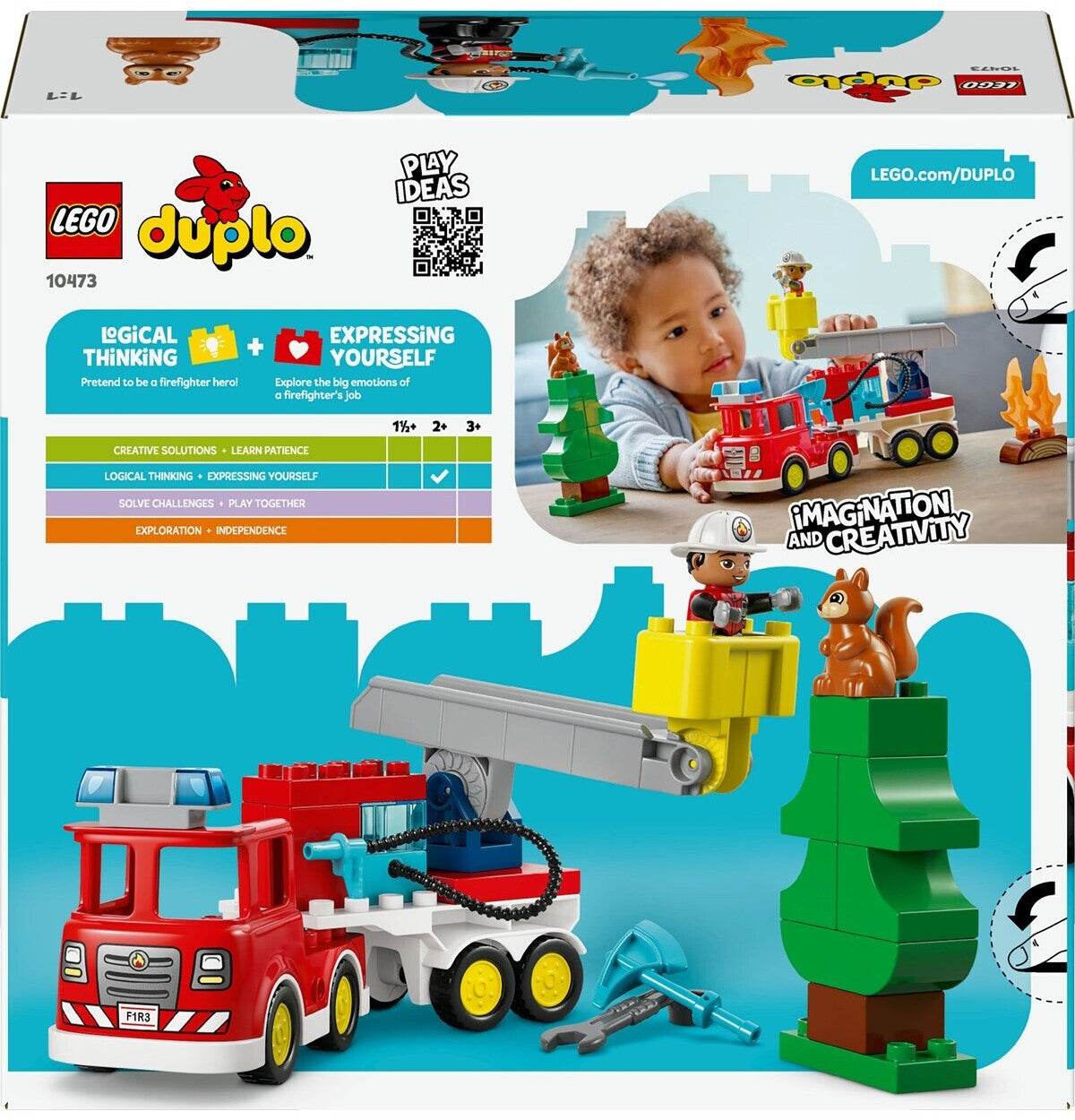 Duplo Löschauto mit Schlauch und Feuerwehrmann