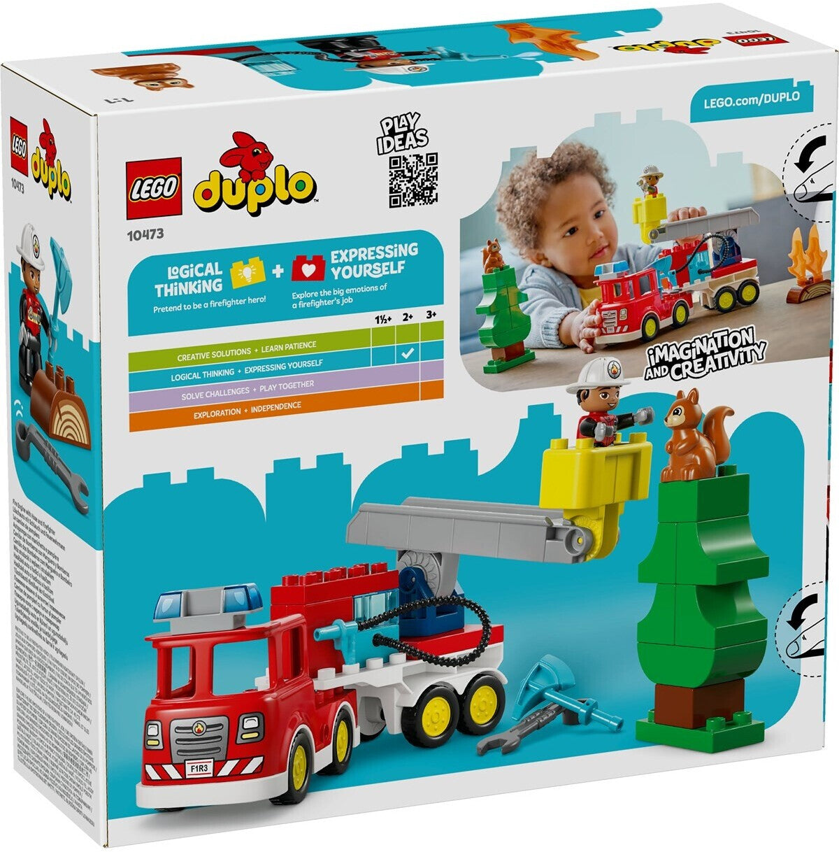 Duplo Löschauto mit Schlauch und Feuerwehrmann