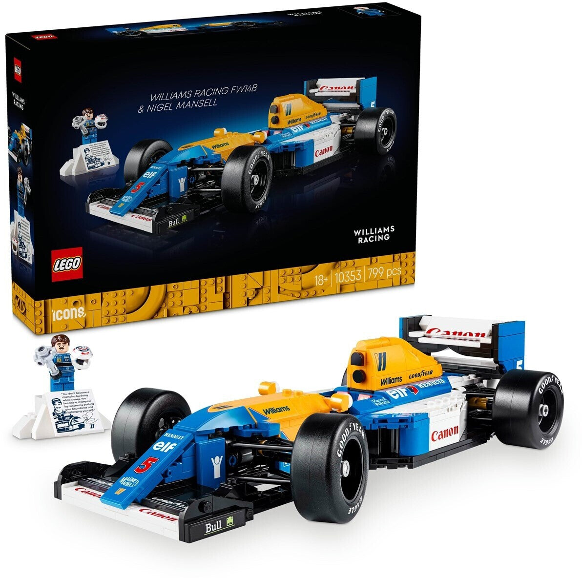 Lego Icons Williams Racing FW14B mit Nigel Mansell