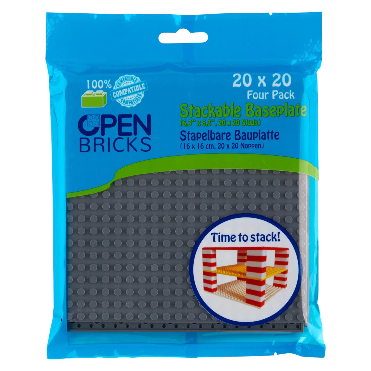 OpenBricks Baseplate 20x20 dark grey