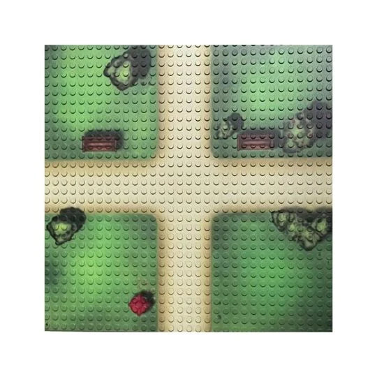 OpenBricks Baseplate 32x32 farm crossing