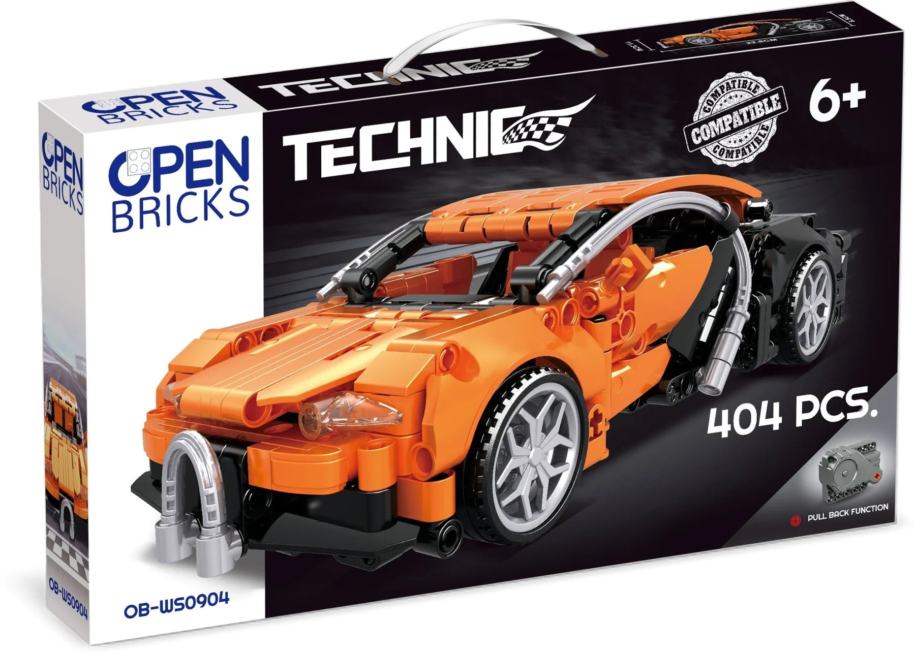 Open Bricks Sports Car Orange