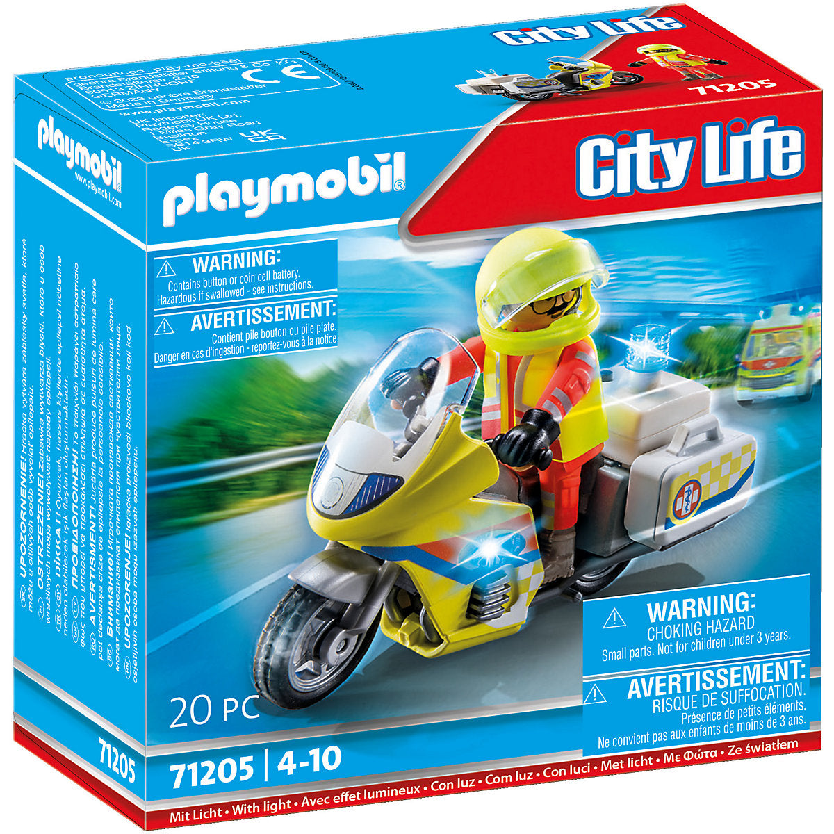 Notarzt-Motorrad mit Blinklicht