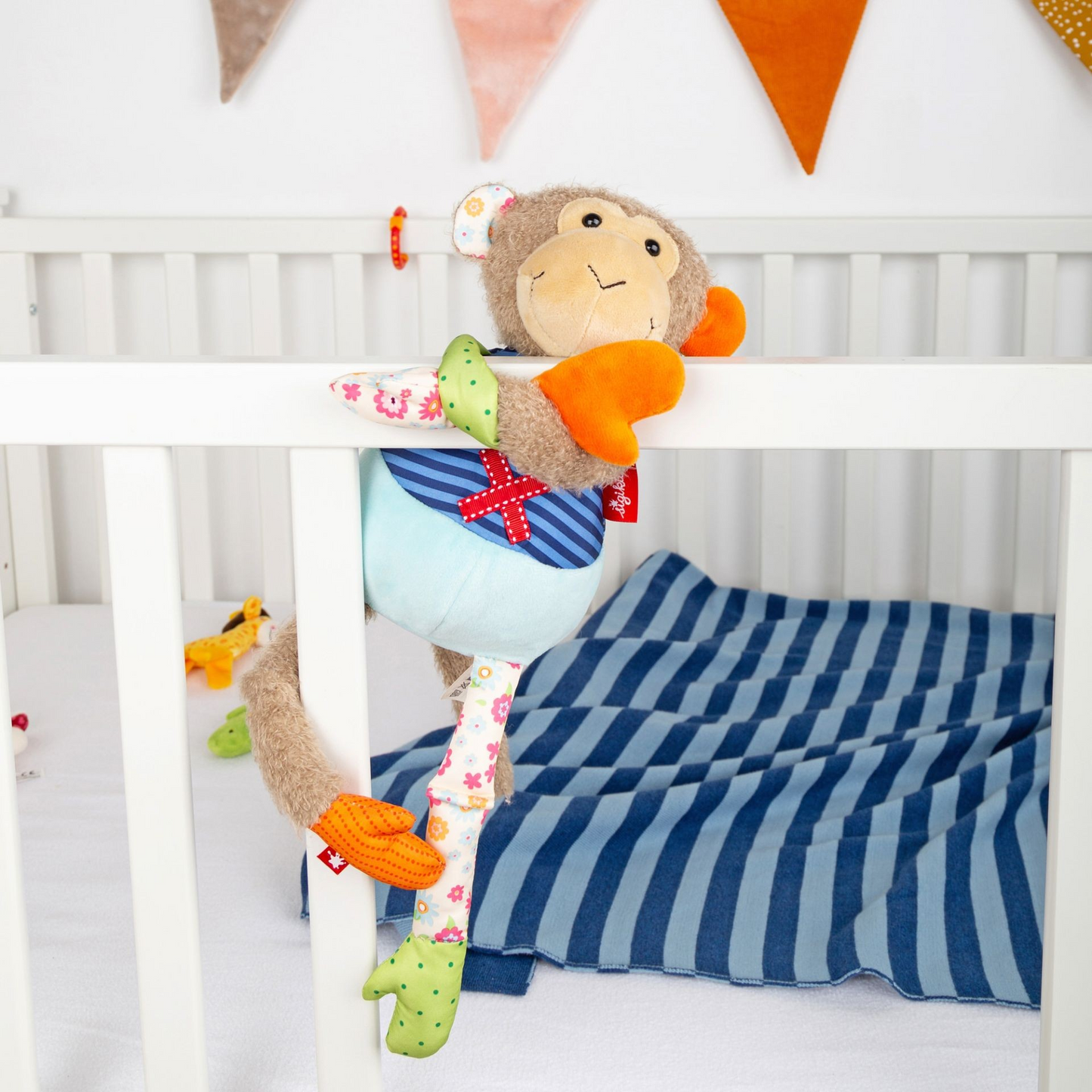 Kuscheltier Affe Patchwork Welt