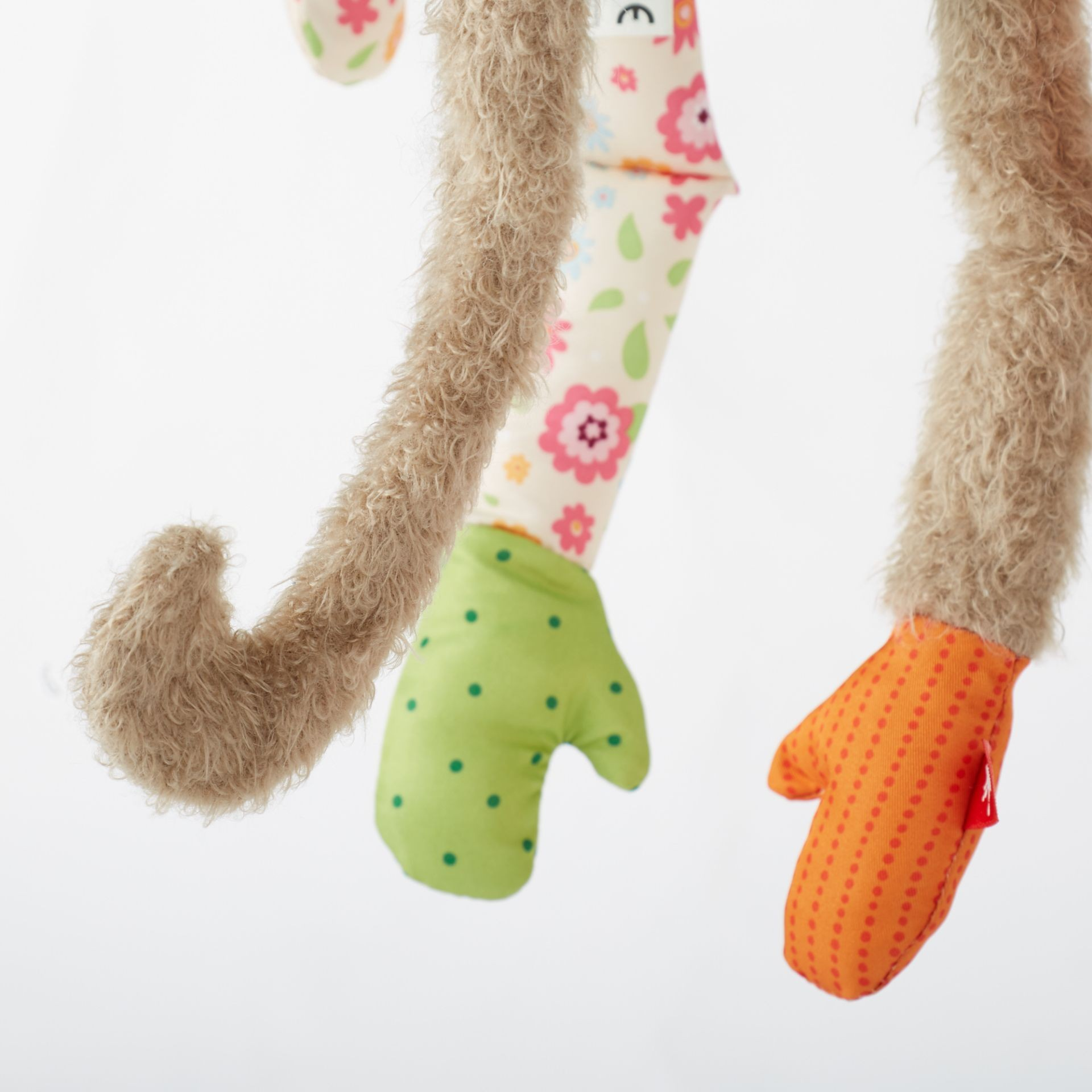 Kuscheltier Affe Patchwork Welt