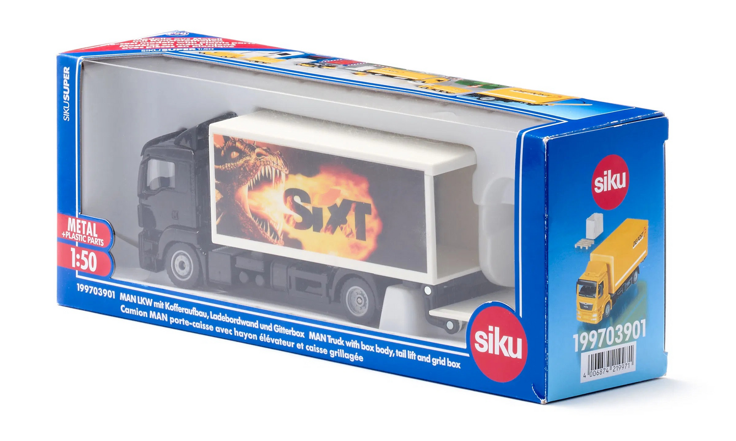 MAN LKW mit Kofferaufbau und Ladebordwand