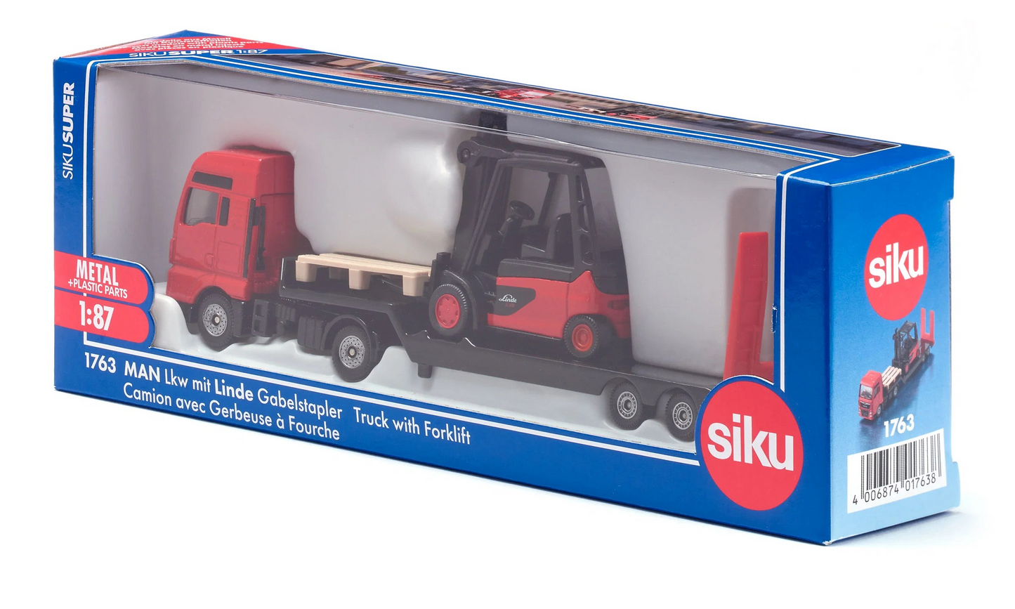 MAN LKW mit Linde Gabelstapler