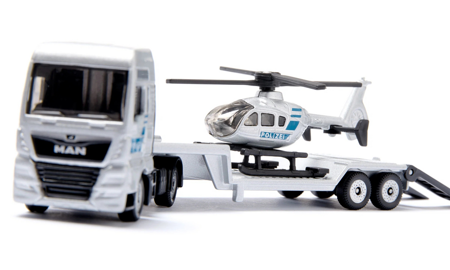 MAN LKW mit Polizei Helikopter