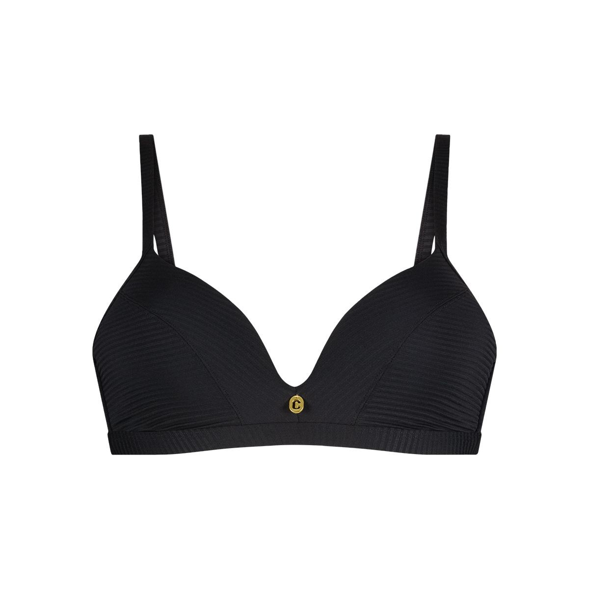 Bikini top triangle padded wired black