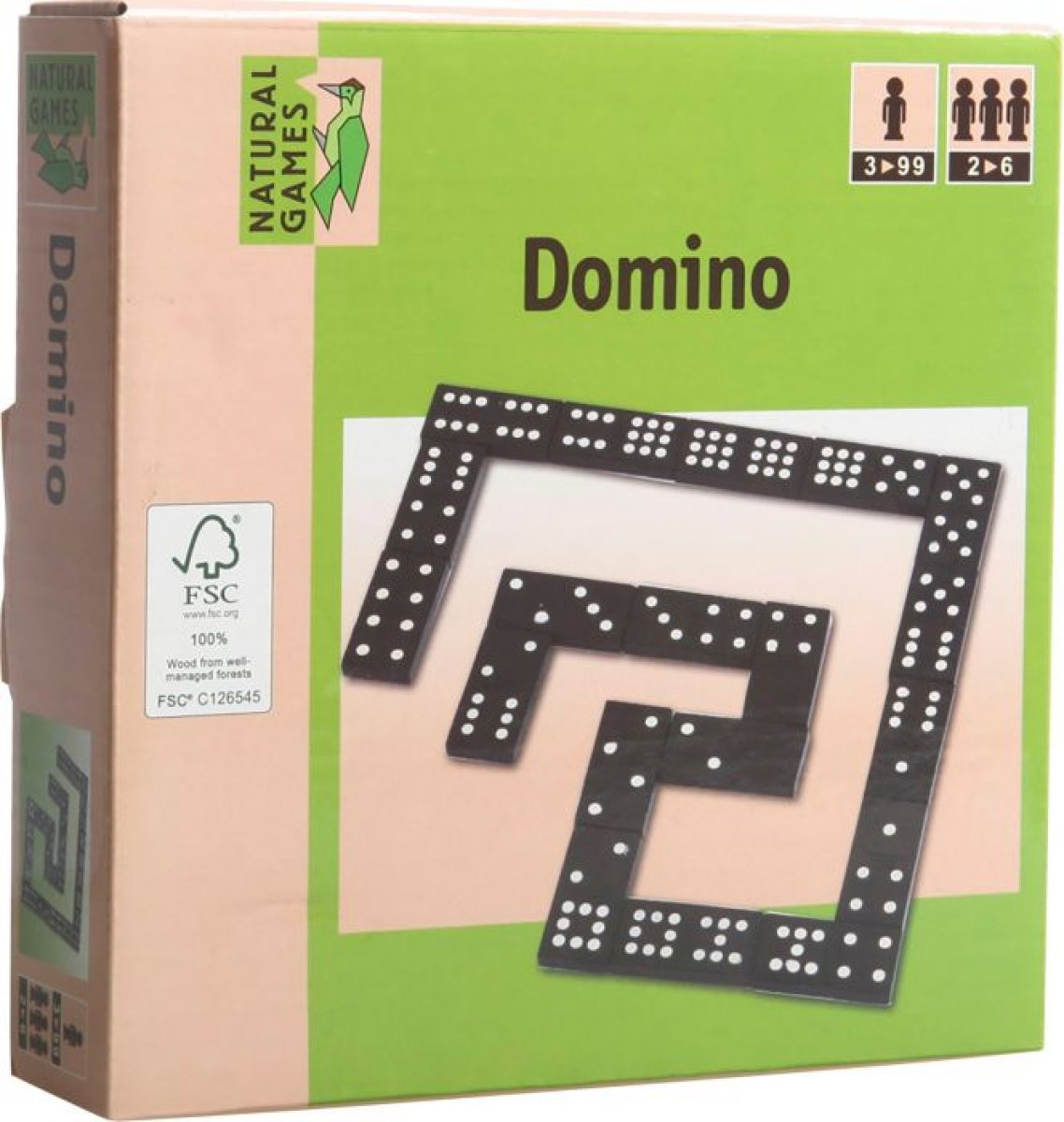 Holz Domino 55 Steine chrom