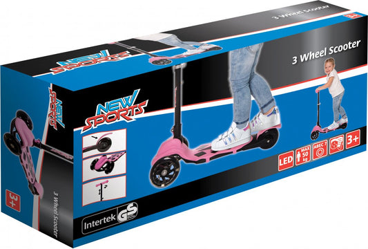 NSP 3-Wheel Scooter rosa chrom