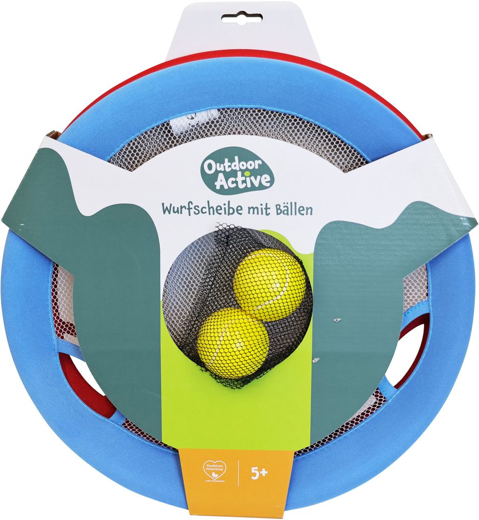 OA Spiel-und Wurfscheibe 2in1 mit Bällen